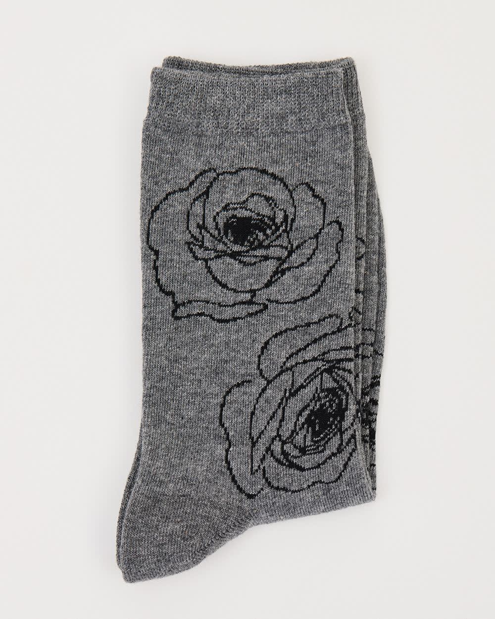 Cotton Socks with Oversized Roses