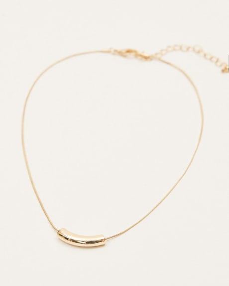 Short Golden Necklace with Modern Pendant