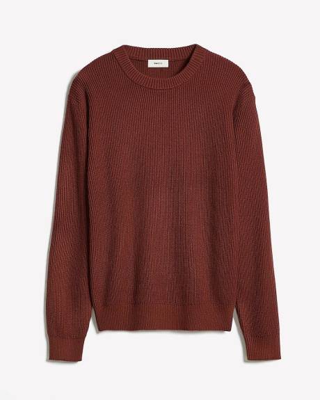 Pull à Manches Longues et Col Rond avec Cachemire