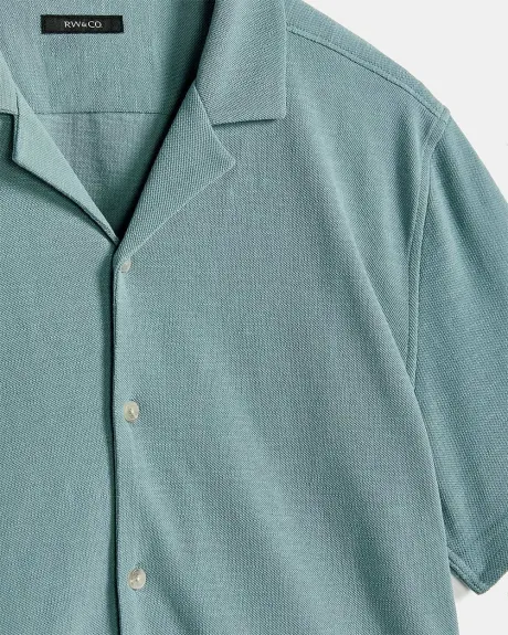 Tailored Fit Camp Collar Solid Shirt