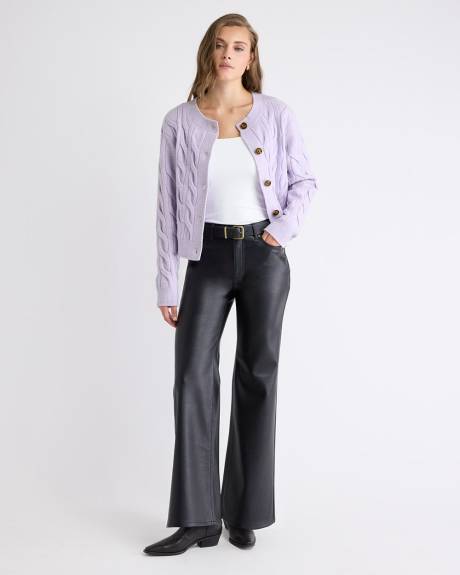 Long-Sleeve Cable-Stitch Cardigan