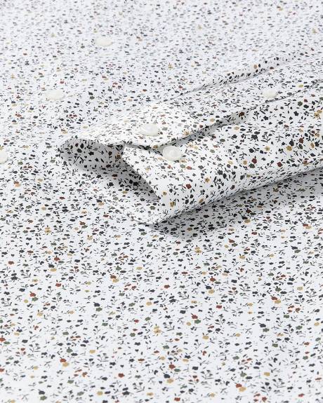 Chemise Habill&eacute;e &agrave; Coupe &Eacute;troite avec Motif Floral