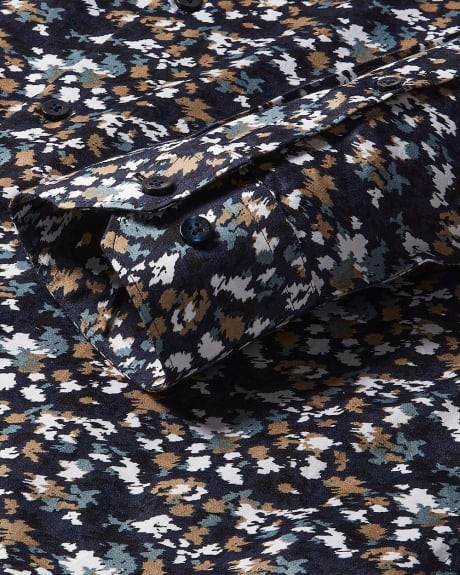 Chemise Habillée à Coupe Étroite avec Imprimé Camouflage