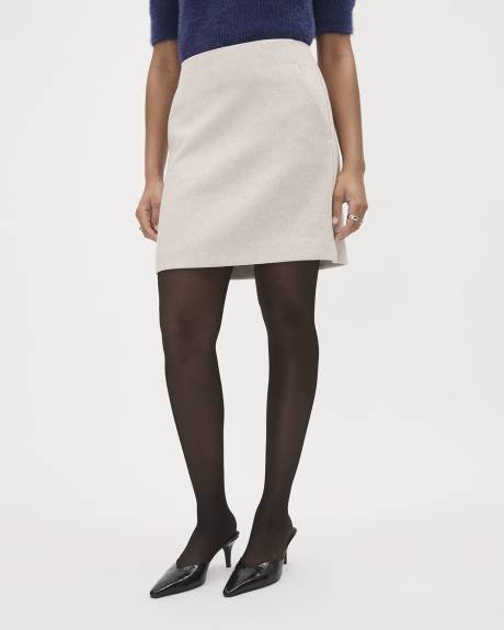 Wool-Blend A-Line Mini Skirt with Pockets