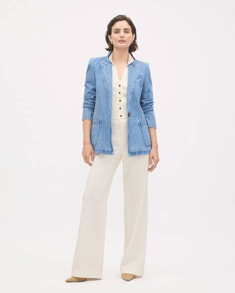 Pull &agrave; Col Polo et Manches aux Coudes