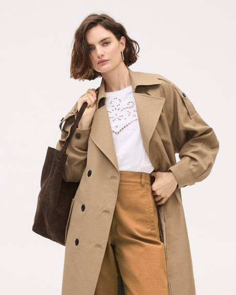 Haut &agrave; Manches Tr&egrave;s Courtes et Col Rond avec Motif &agrave; Oeillets