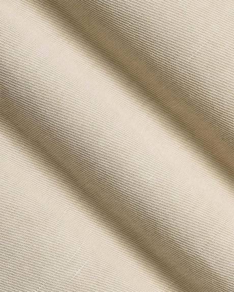 Pantalon en Coton et en Lin &agrave; Taille Haute et Jambe Large