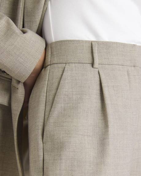 Taupe Tapered-Leg High-Rise Ankle Pant