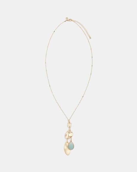 Golden and Aqua Drop Necklace