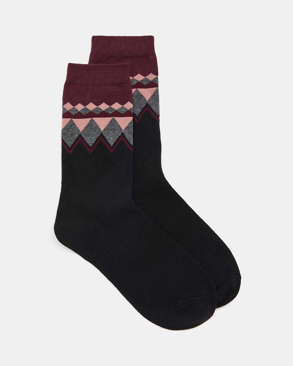 Black Triangular Patterned Socks