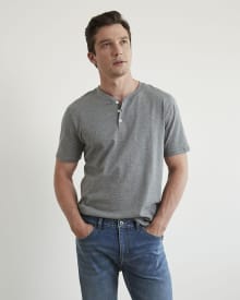 Supima Cotton (R) Henley Short Sleeve T-Shirt