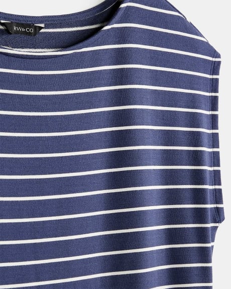 Striped Boat Neck French Terry T-shirt