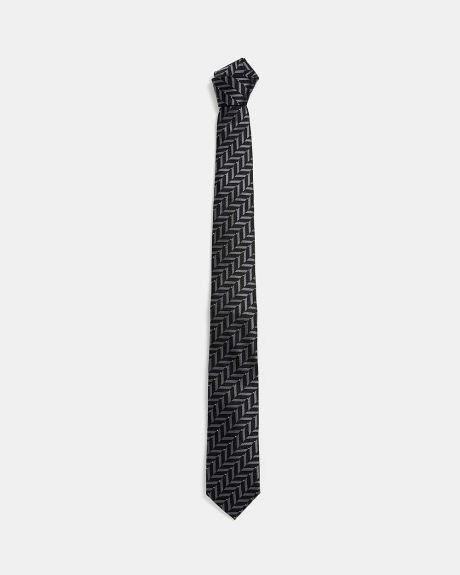 Regular Black and Grey Geo Tie