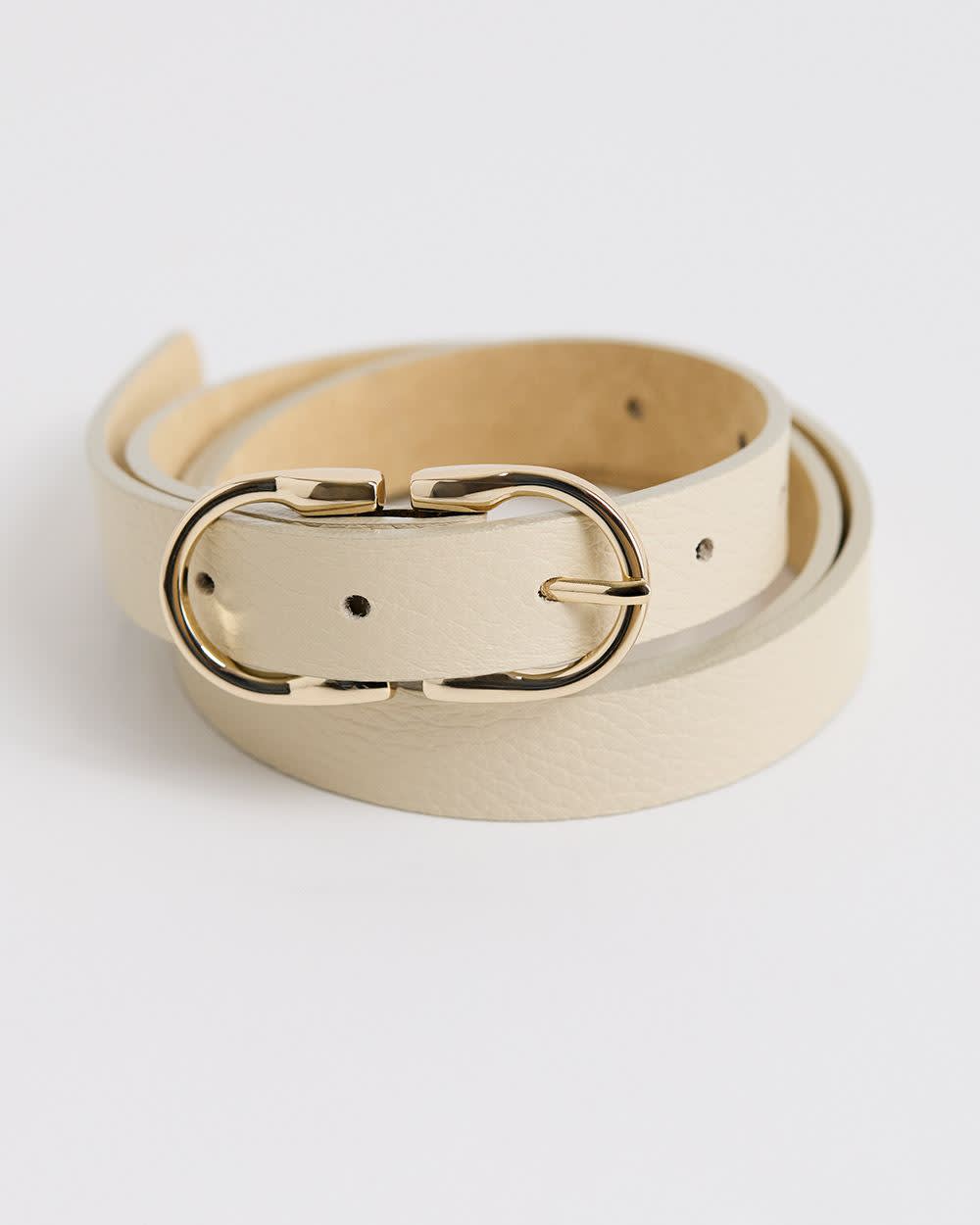 Leather Belt with Double Horseshoe Buckle