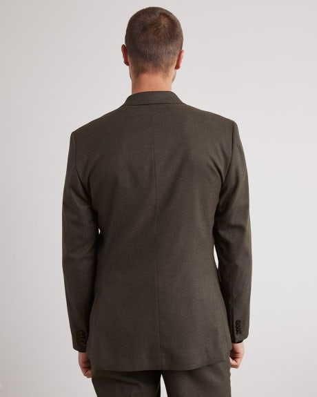 Tailored-Fit Double-Breasted Dark Brown Suit Blazer