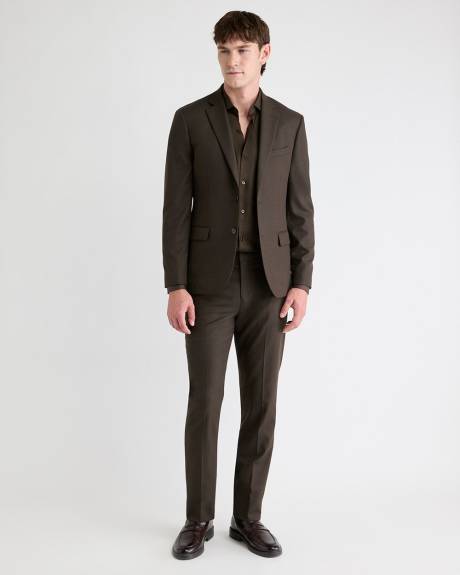 Slim-Fit Dark Brown Brushed Twill Blazer
