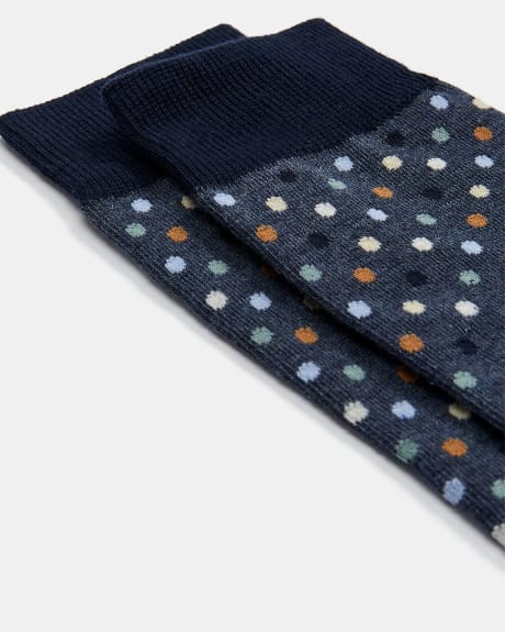 Heather Denim Multicolour Dots Socks