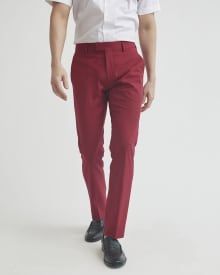 Pantalon de Complet Rouge à Coupe Étroite