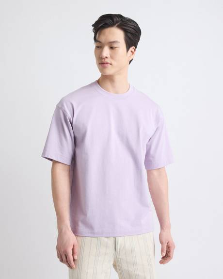 T-Shirt Ample &agrave; Manches Courtes et Col Rond