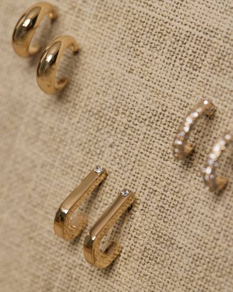 Small Golden Hoops - 3 Pairs