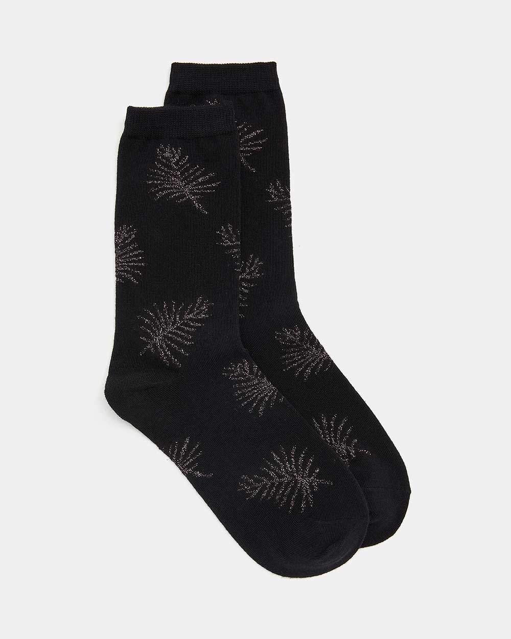 Black Leafy Socks