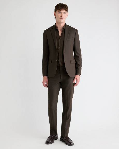 Slim-Fit Dark Brown Brushed Twill Pant