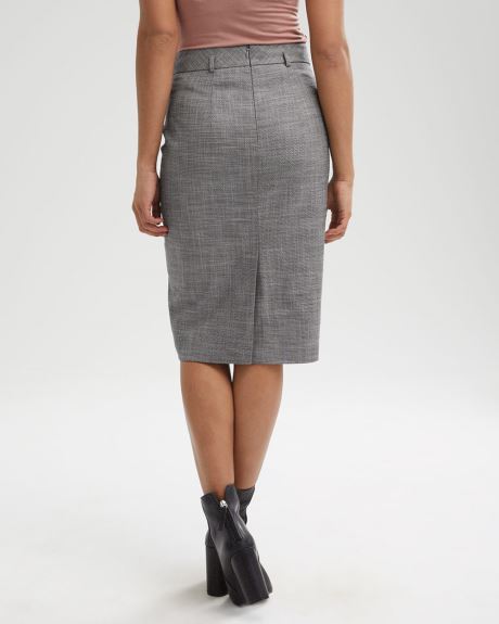 Birdseye High-Waist Pencil Skirt