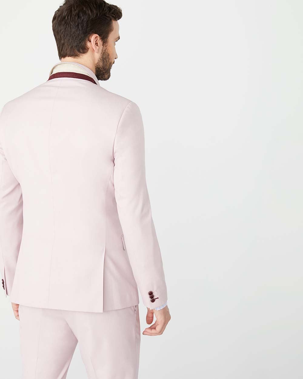Slim fit light pink suit blazer | RW&CO.