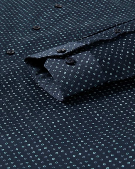 Dotted Two-Tone Regular-Fit Dress Shirt
