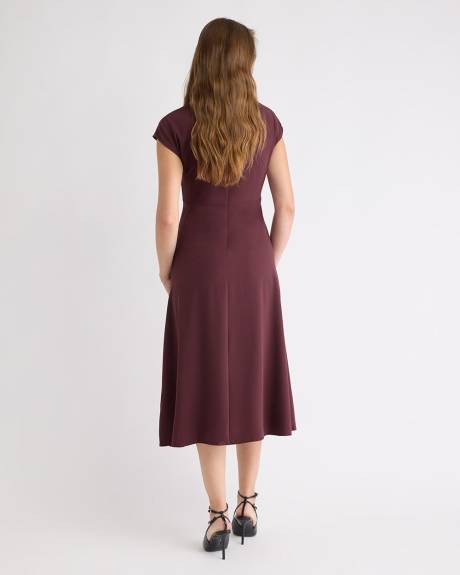 Sleeveless Midi Dress with Draped Detail