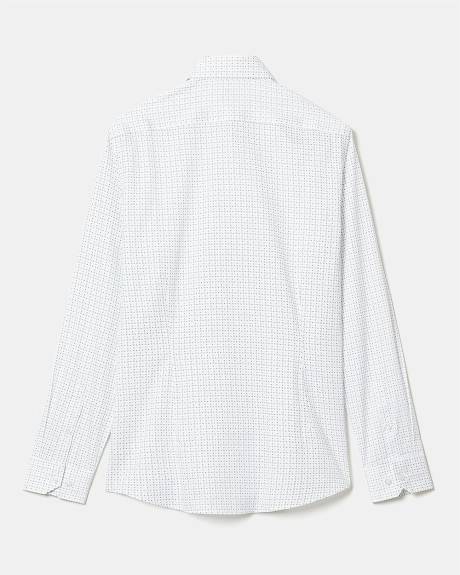 Chemise Habill&eacute;e &agrave; Coupe &Eacute;troite &agrave; Micro Motif de Carr&eacute;s