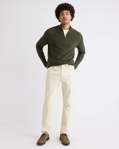 Long-Sleeve Half-Zip Mock-Neck Sweater