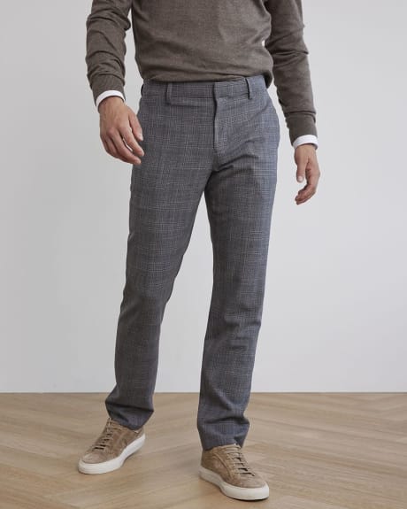 Tailored-Fit Plaid Grey City Pant