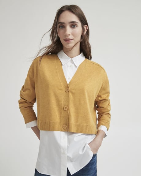 Short Boxy Buttoned-Down Cardigan