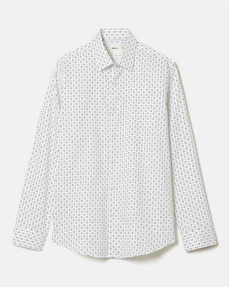 Tailored-Fit Dress Shirt with Petal Pattern