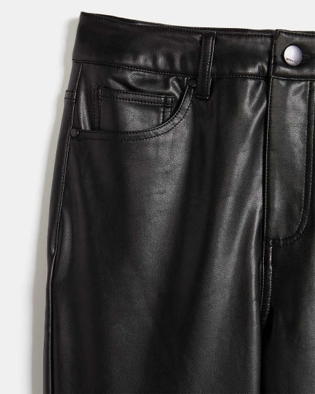 4-Way Stretch Faux Leather Skinny Pant - 30"