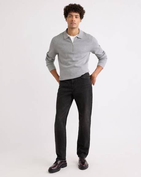 Dark Grey Straight-Leg Jeans