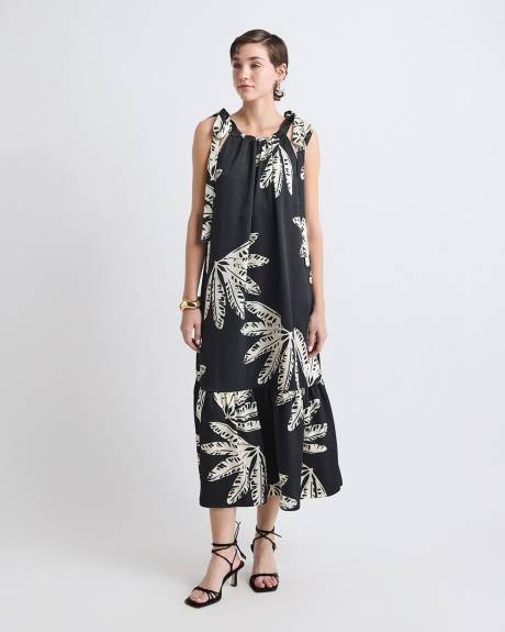 Robe Midi Sans Manches &agrave; Encolure Licou