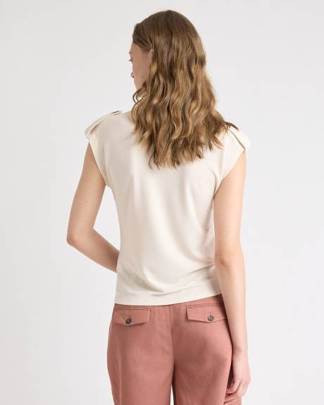 Haut à Manches Très Courtes Utilitaires et Col Rond