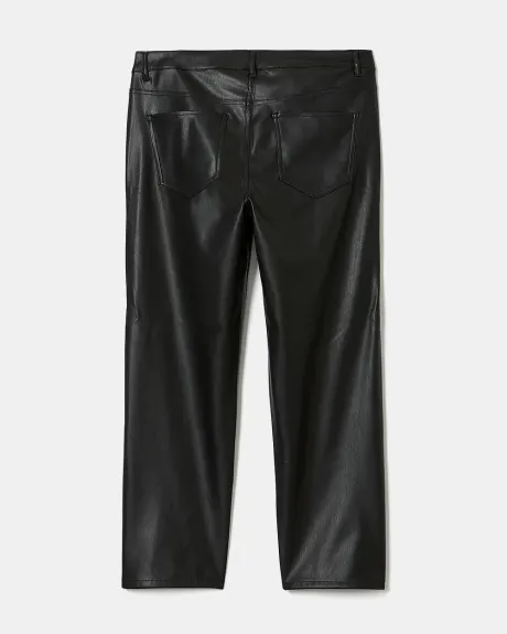 Faux Leather Straight Ankle Pant - Thyme Maternity