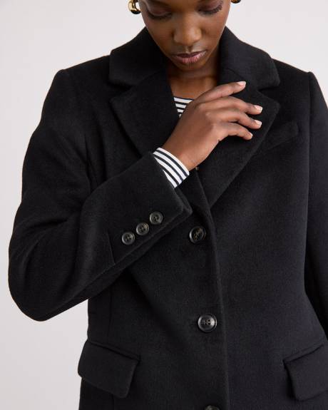 Classic Wool-Blend Three-Button Coat