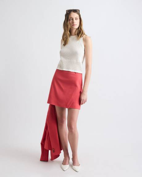 Pull Court Crocheté Sans Manches