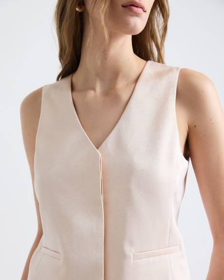 Sleeveless Short Satin Vest