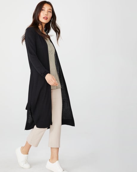 C&G Cashmere-like Belted duster cardigan