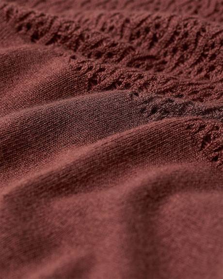 Long-Sleeve Crew-Neck Sweater with Fancy-Stitch Yoke