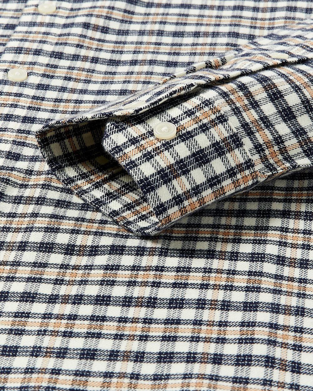 Regular Fit Long-Sleeve Neutral Plaid Shirt