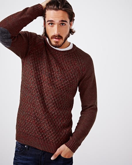 Textured elbow patch sweater | RW&CO.