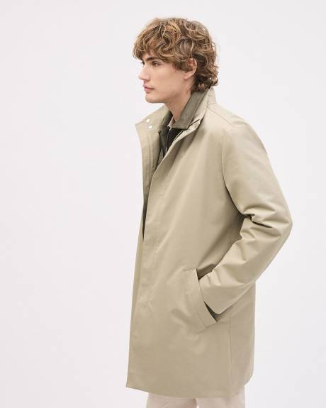 Classic Mackintosh Coat with Funnel Neckline