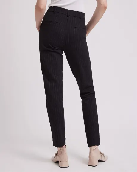 Striped Mid-Rise Tapered-Leg Knit Pant