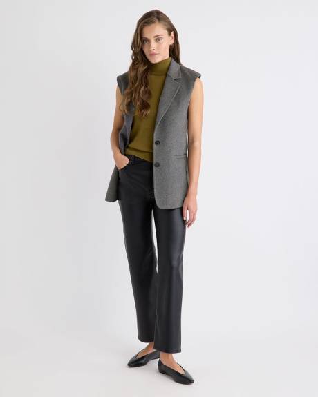 Pull Sans Manches à Col Roulé